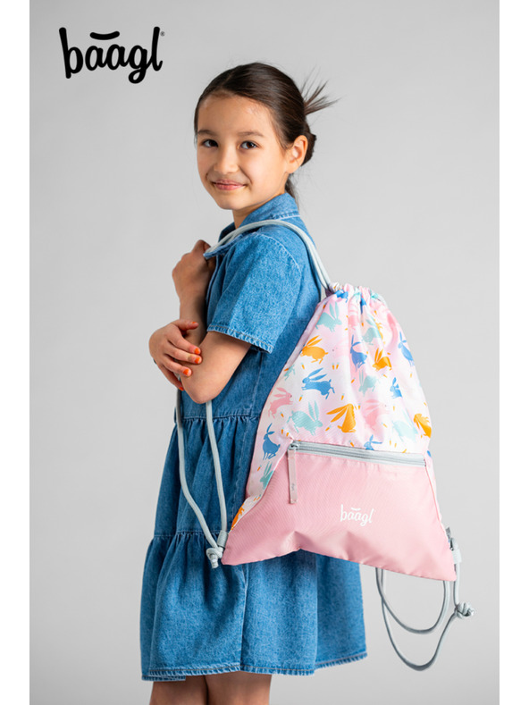 BAAGL  BAAGL SET 5 Zippy Bunny: aktovka, peresnik, vrečka, predpasnik, denarnica