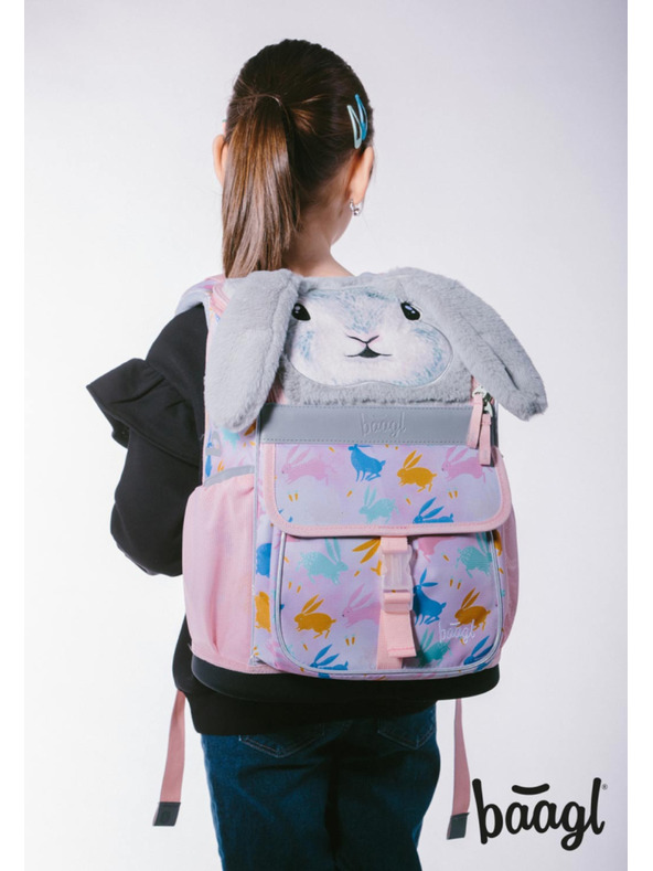 BAAGL  BAAGL SET 5 Zippy Bunny: aktovka, peresnik, vrečka, predpasnik, denarnica