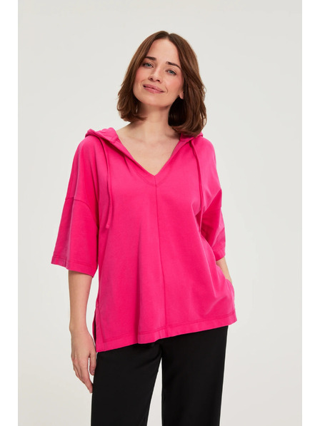 Moodo Pulover s kapuco in kratkimi rokavi vijolična Moodo