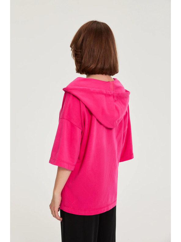 Moodo Pulover s kapuco in kratkimi rokavi vijolična Moodo