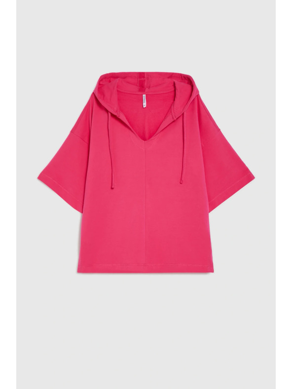 Moodo Pulover s kapuco in kratkimi rokavi vijolična Moodo