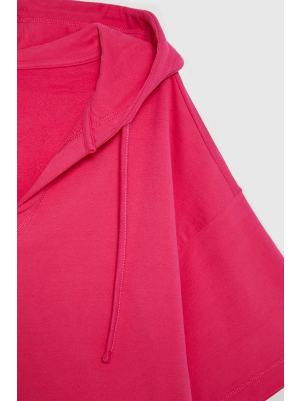 Moodo Pulover s kapuco in kratkimi rokavi vijolična Moodo