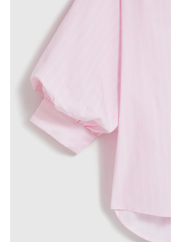 Moodo Črtasto srajco z bufastimi rokavi roza Moodo