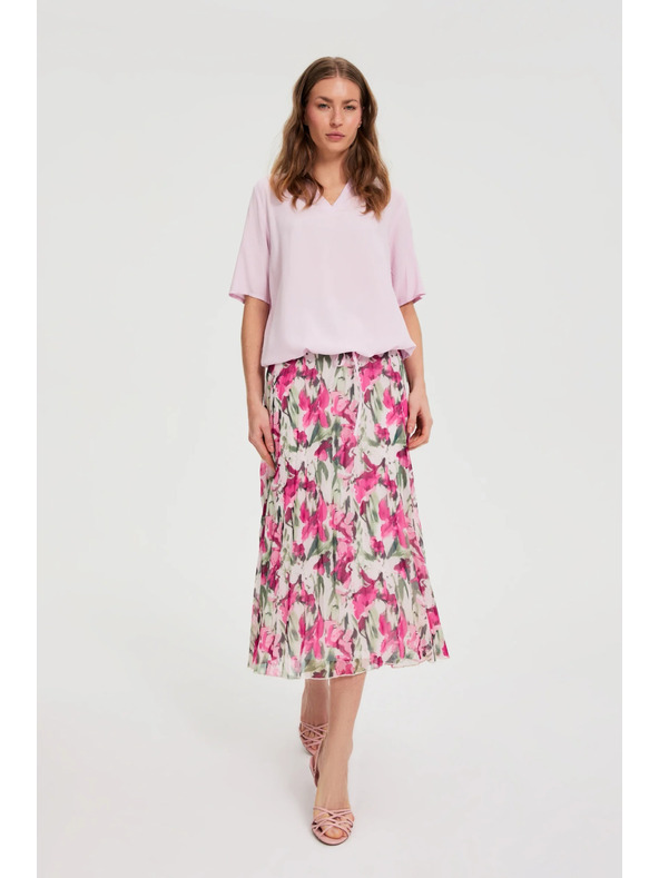 Moodo Vzorčnata midi krilo bež Moodo