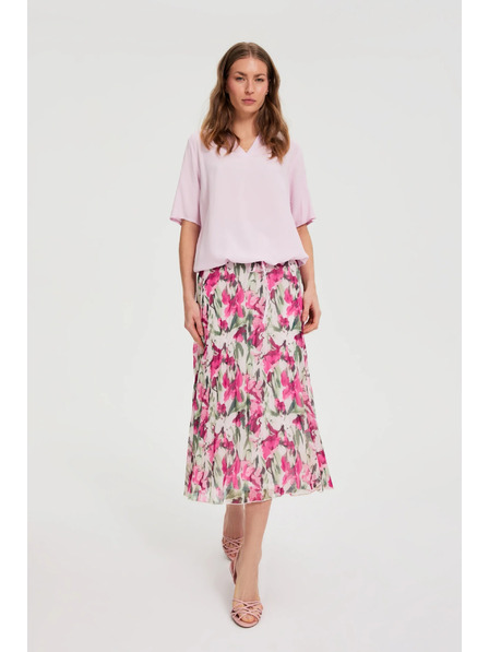 Moodo Vzorčnata midi krilo bež Moodo