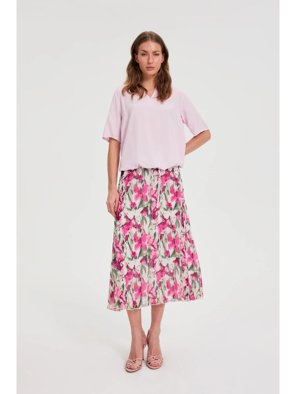 Moodo Vzorčnata midi krilo bež Moodo