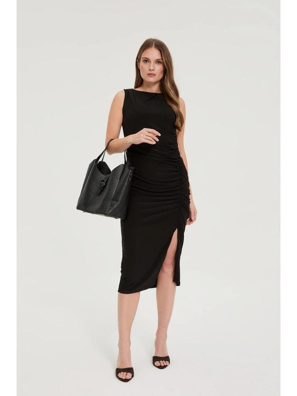 Moodo Prilegajočo obleko s poudarki črno Moodo