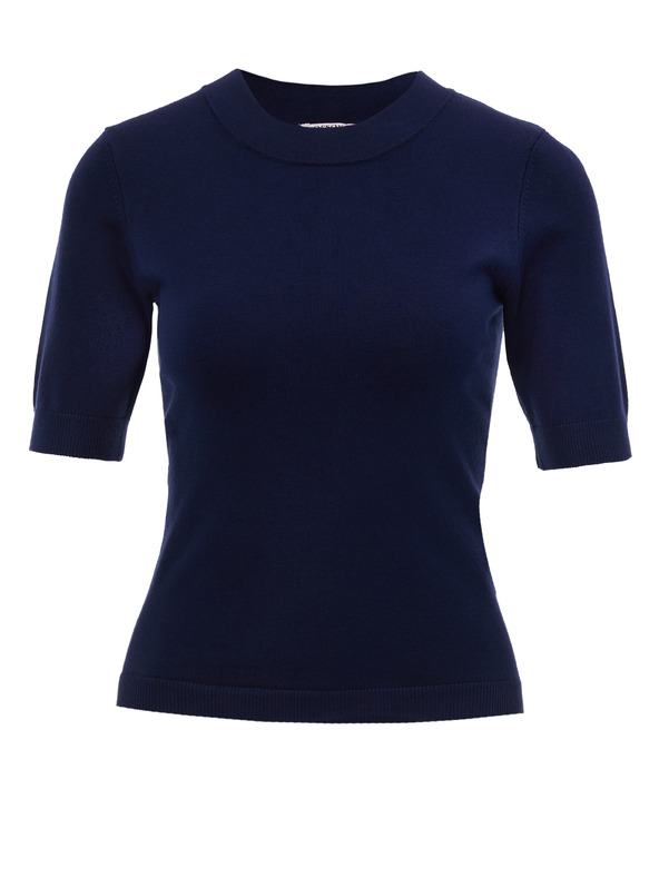 Orsay Temno moder ženski pulover s kratkimi rokavi ORSAY