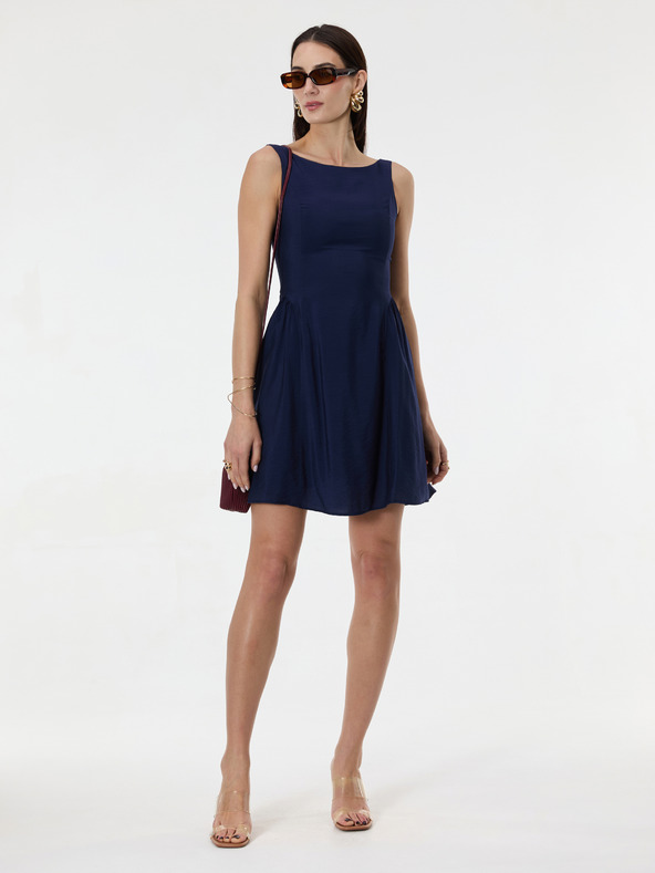 Orsay Temno modra ženska obleka brez rokavov ORSAY