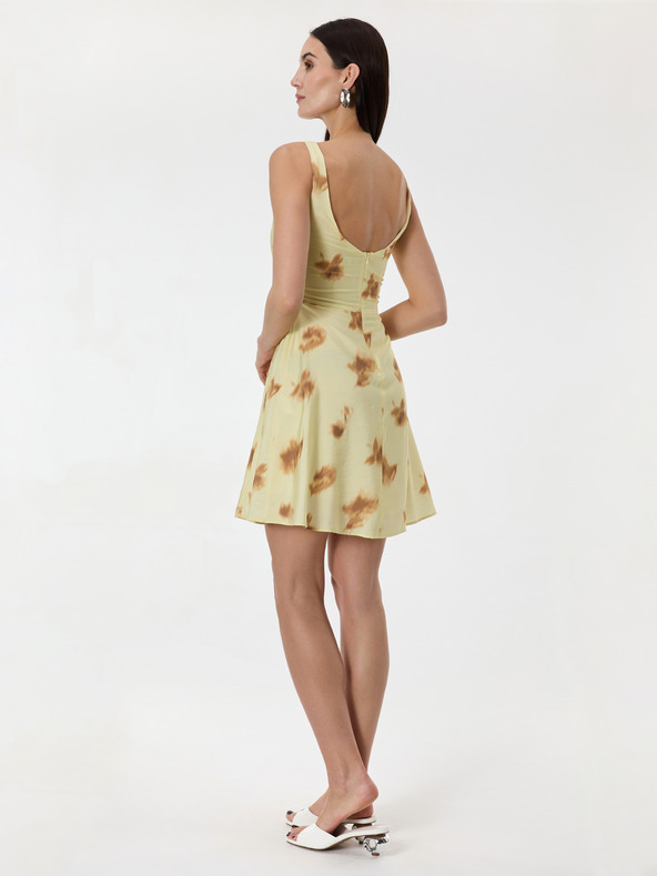 Orsay Rumena vzorčasta ženska obleka brez rokavov ORSAY