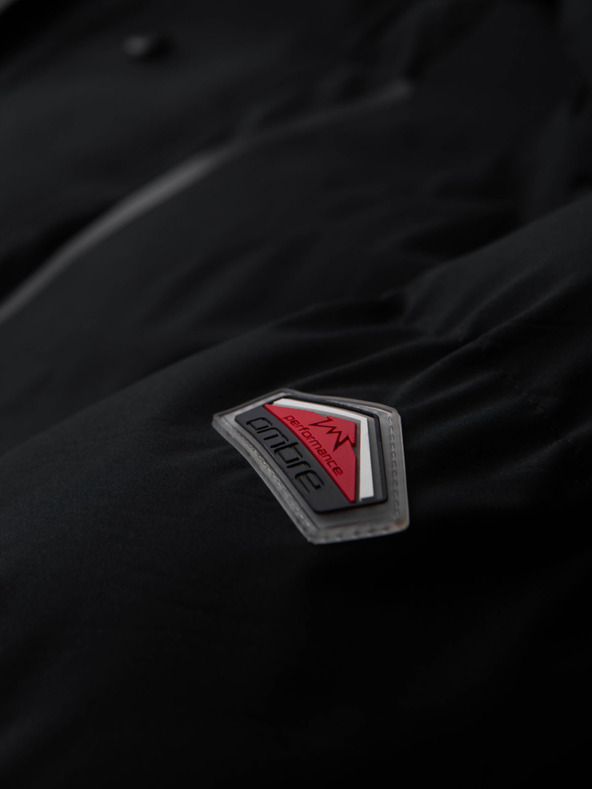 Ombre Clothing Moška zimska jakna z nepremočljive tkanine s snemljivo kapuco - črna V3 OM-JAHP-0306 Ombre Clothing