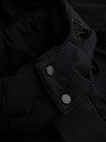 Ombre Clothing Moška zimska jakna z nepremočljive tkanine s snemljivo kapuco - črna V3 OM-JAHP-0306 Ombre Clothing