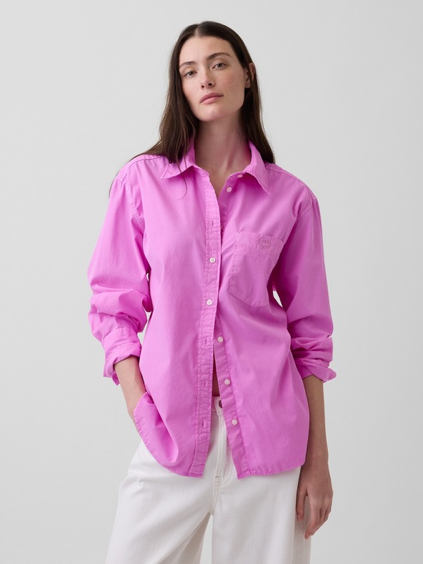 GAP Oversize poplin srajca z logotipom Big Shirt GAP
