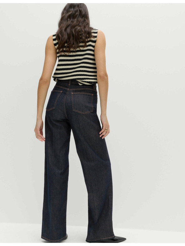 Marks & Spencer Elegantni džins s širokimi hlačnicami in visokim pasom Marks & Spencer mornarsko modra