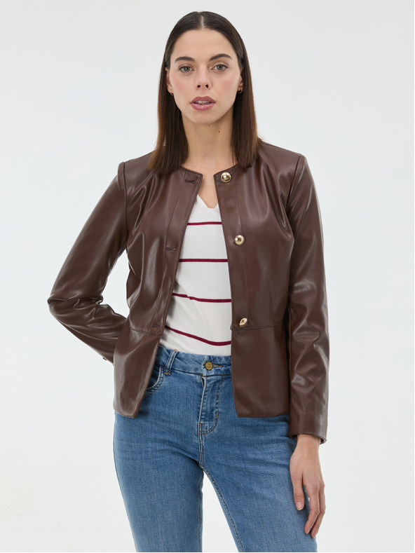 Orsay Rjava ženska jakna iz umetnega usnja ORSAY