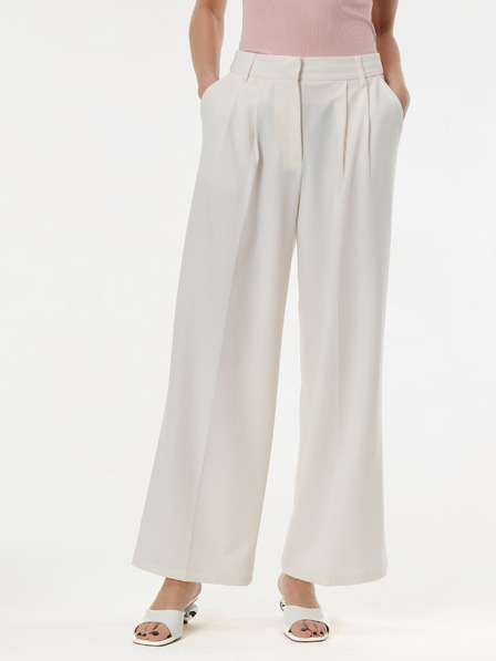 Orsay Krem ženske široke hlače ORSAY