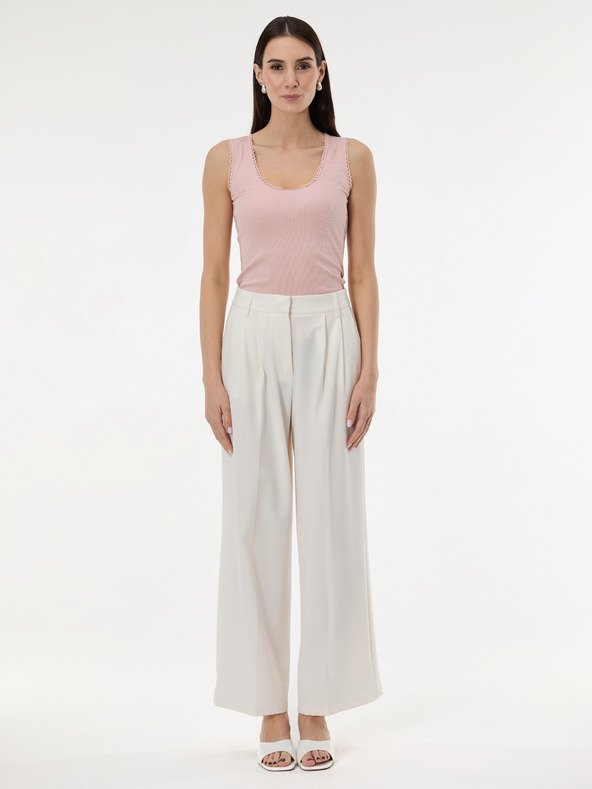 Orsay Krem ženske široke hlače ORSAY