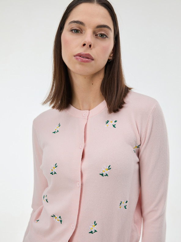 Orsay Svetlo roza ženski kardigan z vezenino ORSAY