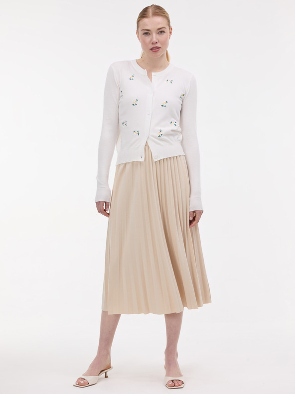 Orsay Kremni ženski kardigan z vezenino ORSAY