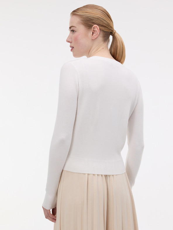 Orsay Kremni ženski kardigan z vezenino ORSAY