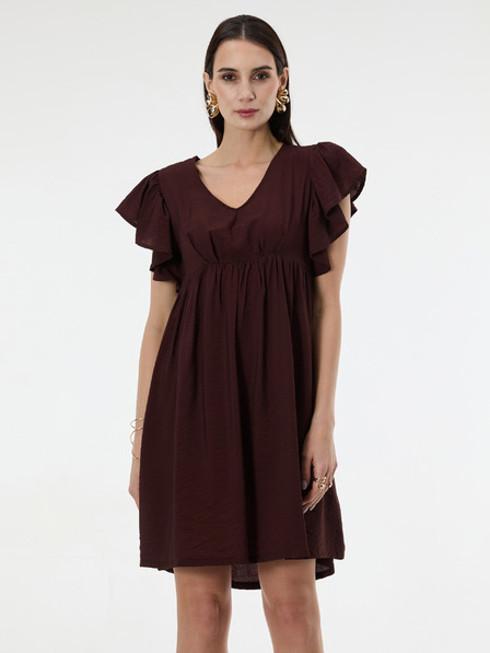 Orsay Temno rjava ženska obleka do kolen ORSAY