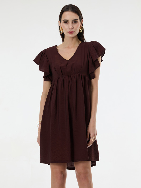 Orsay Temno rjava ženska obleka do kolen ORSAY