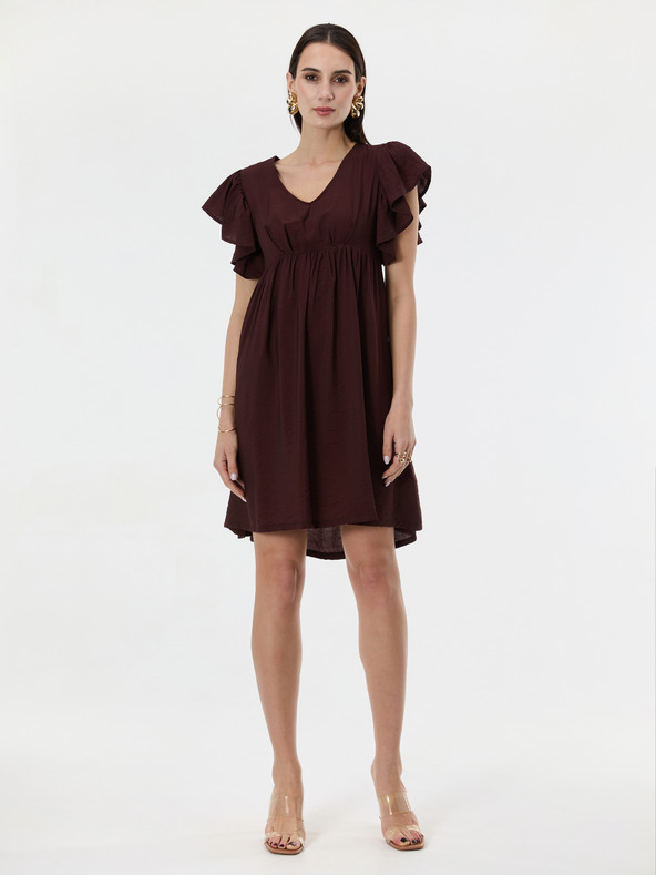 Orsay Temno rjava ženska obleka do kolen ORSAY