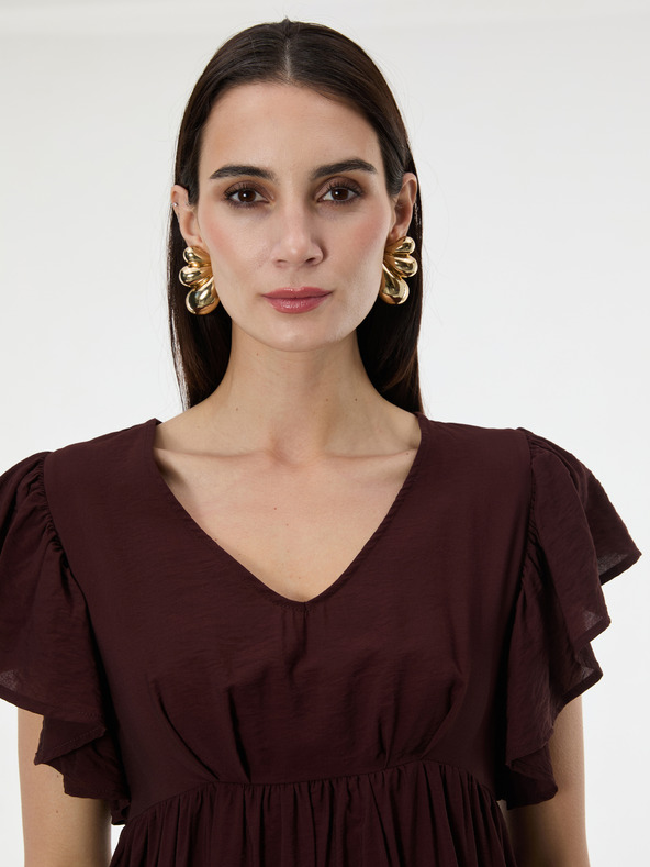 Orsay Temno rjava ženska obleka do kolen ORSAY