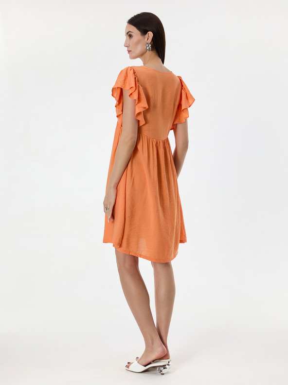 Orsay Oranžna ženska obleka do kolen ORSAY