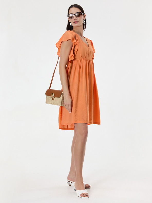 Orsay Oranžna ženska obleka do kolen ORSAY