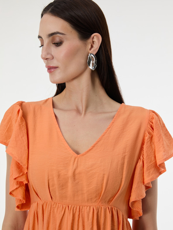 Orsay Oranžna ženska obleka do kolen ORSAY