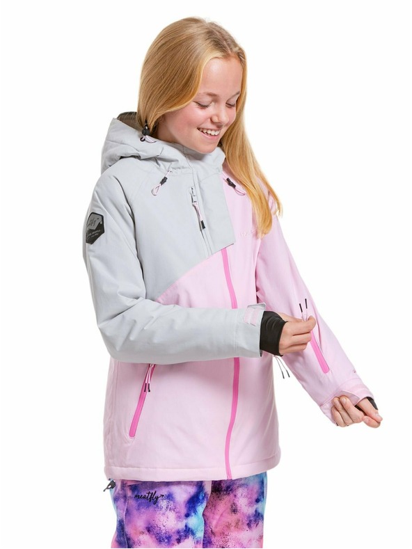 Meatfly Meatfly otroška SNB & SKI jakna Deliah Grey/Pastel Pink