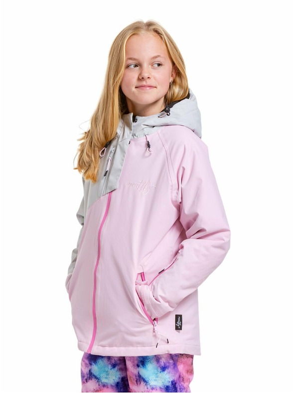 Meatfly Meatfly otroška SNB & SKI jakna Deliah Grey/Pastel Pink