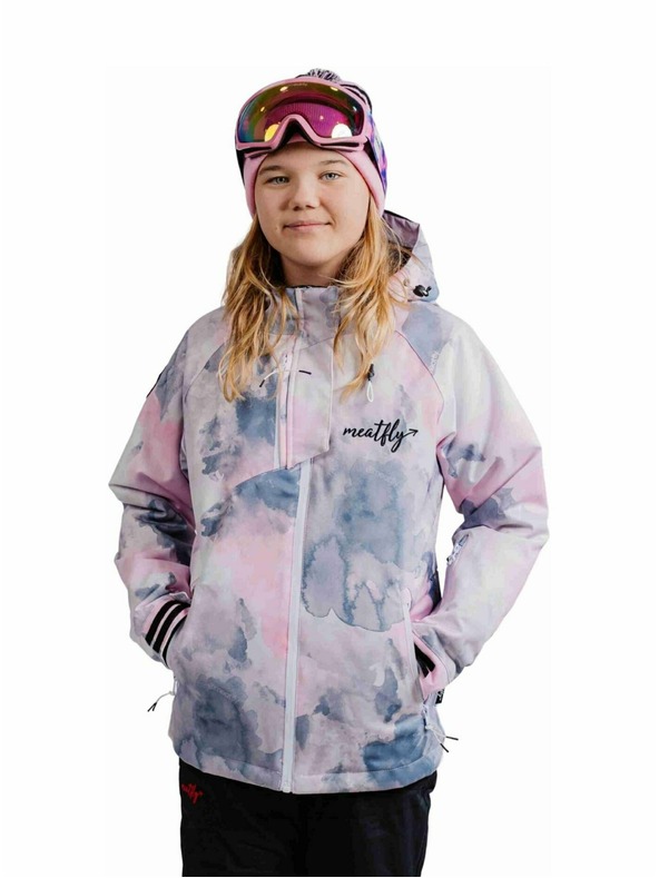 Meatfly Meatfly otroška SNB & SKI jakna Deliah Clouds Pink