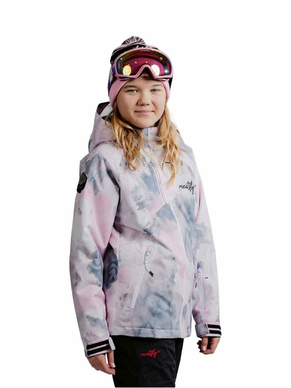 Meatfly Meatfly otroška SNB & SKI jakna Deliah Clouds Pink