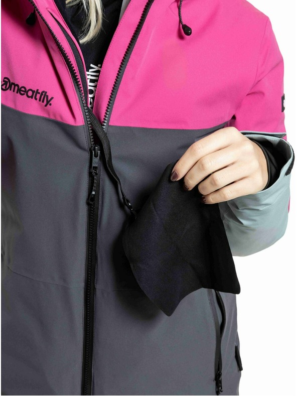 Meatfly Meatfly ženski SNB & SKI jakna Kirsten Grey Dark / Pink