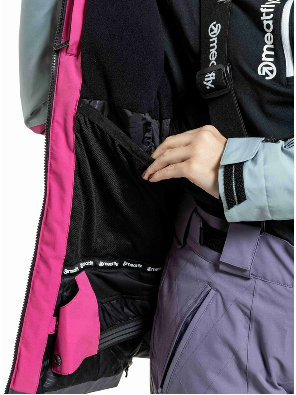 Meatfly Meatfly ženski SNB & SKI jakna Kirsten Grey Dark / Pink