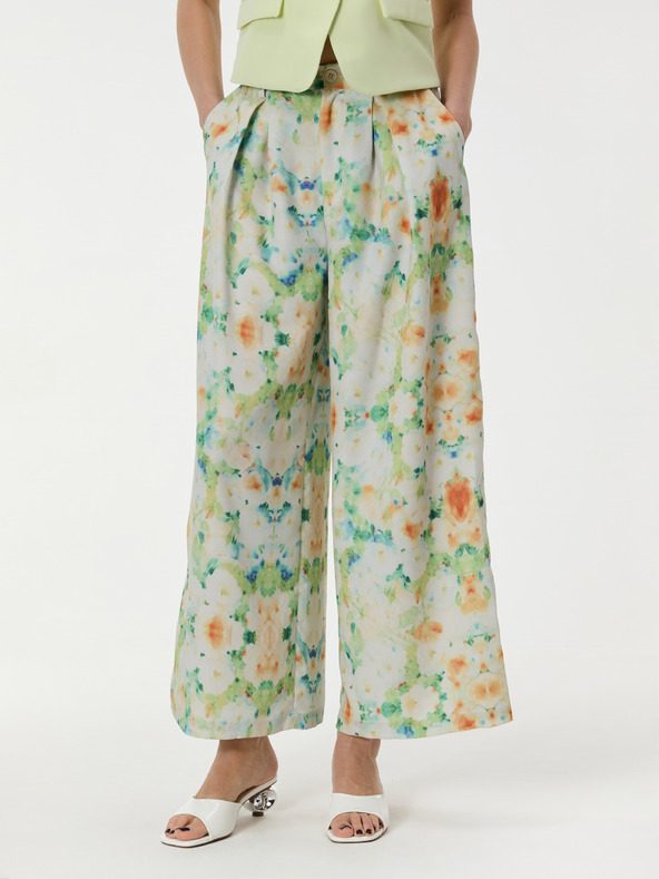 Orsay Svetlo zelene vzorčaste ženske hlače ORSAY