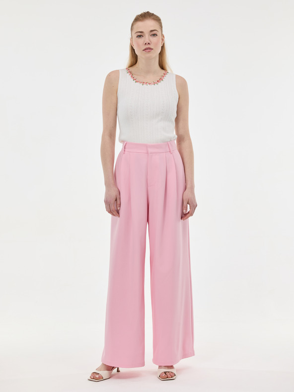 Orsay Svetlo roza široke ženske hlače ORSAY