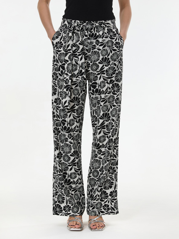 Orsay Črne vzorčaste ženske hlače ORSAY