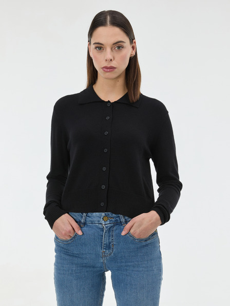 Orsay Črn ženski pulover z ovratnikom ORSAY