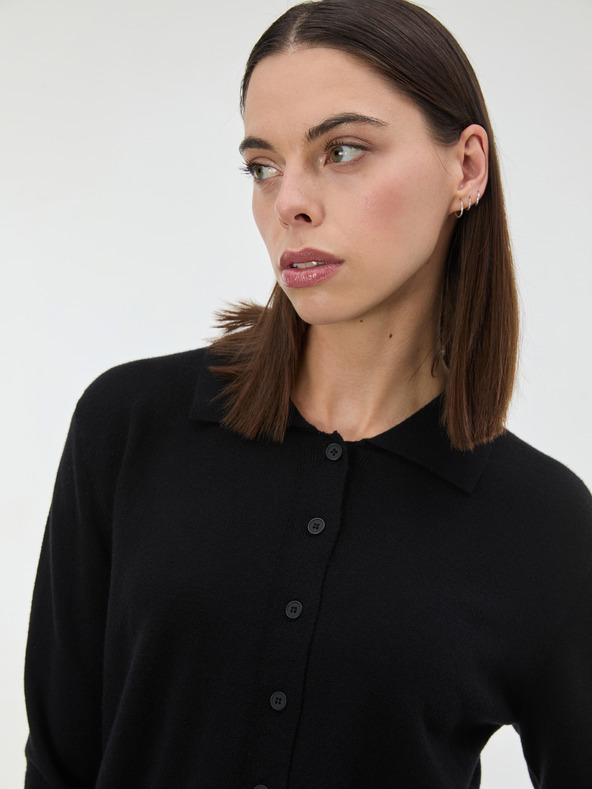 Orsay Črn ženski pulover z ovratnikom ORSAY