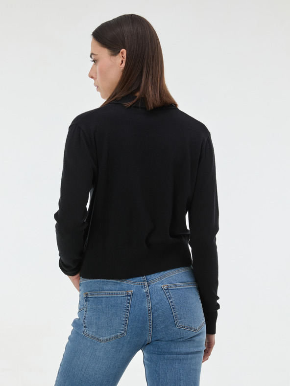 Orsay Črn ženski pulover z ovratnikom ORSAY