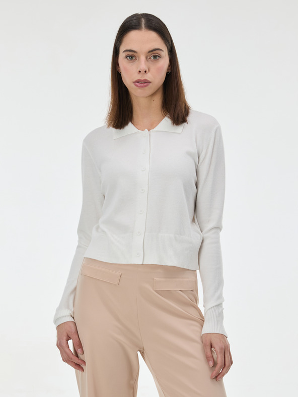 Orsay Kremni ženski pulover z ovratnikom ORSAY