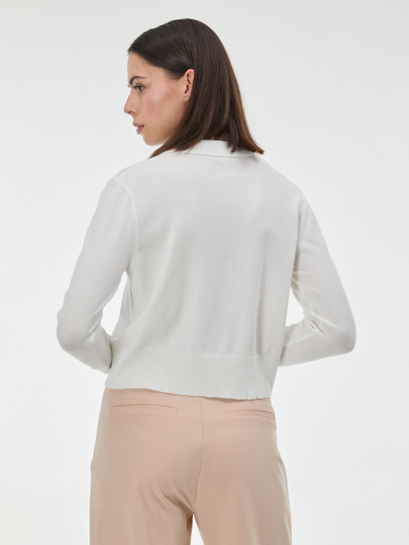 Orsay Kremni ženski pulover z ovratnikom ORSAY