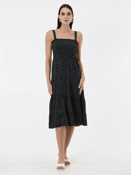 Orsay Črna pikčasta ženska midi obleka ORSAY