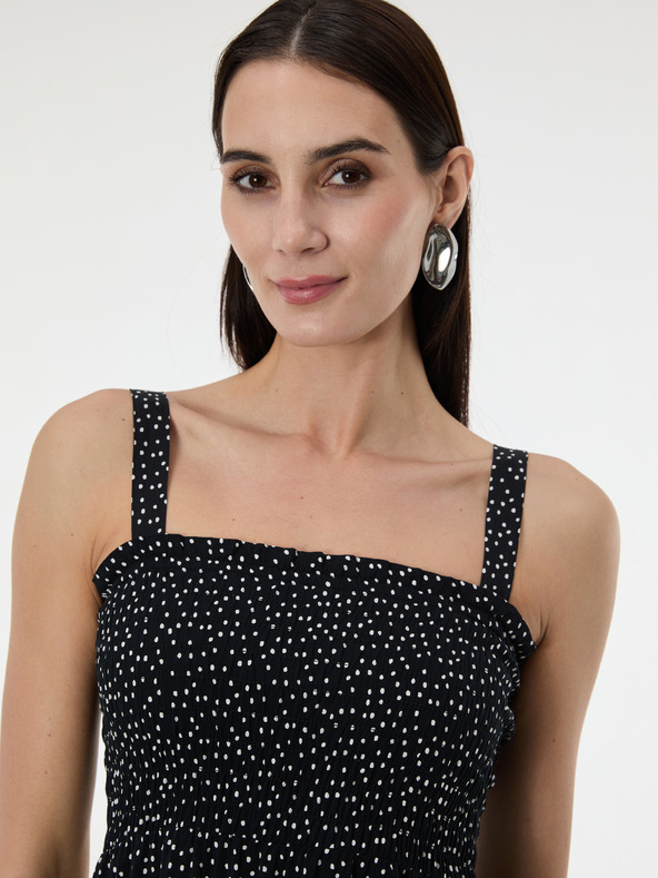 Orsay Črna pikčasta ženska midi obleka ORSAY