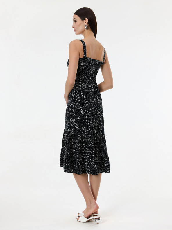 Orsay Črna pikčasta ženska midi obleka ORSAY