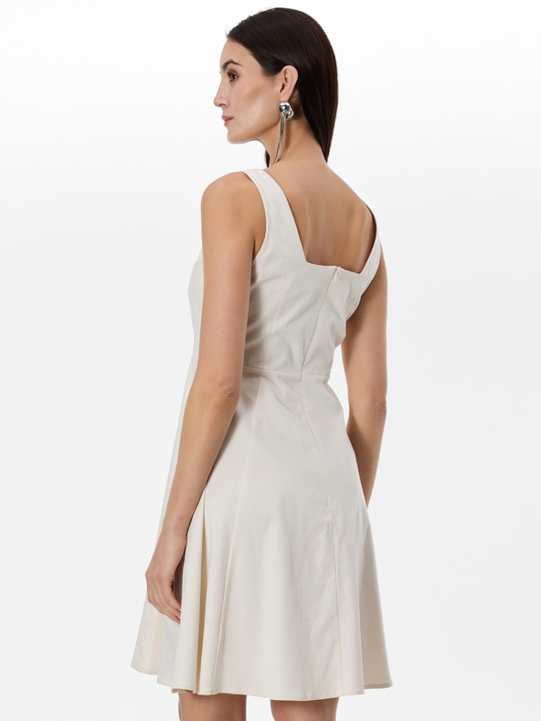 Orsay Krem ženska obleka do kolen ORSAY