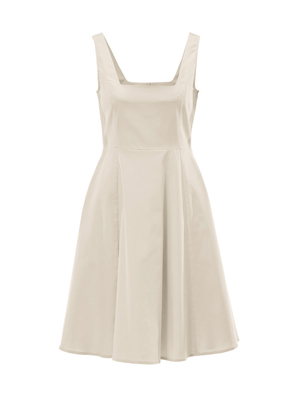 Orsay Krem ženska obleka do kolen ORSAY